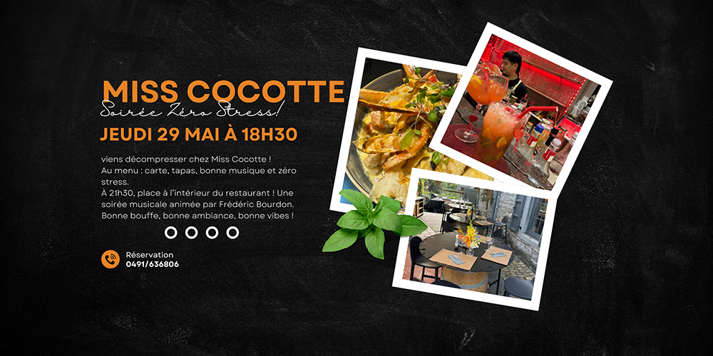 Soirée « Zéro Stress » Chez Miss Cocotte
